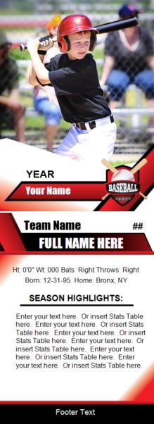 Custom Little League Baseball Trading Cards